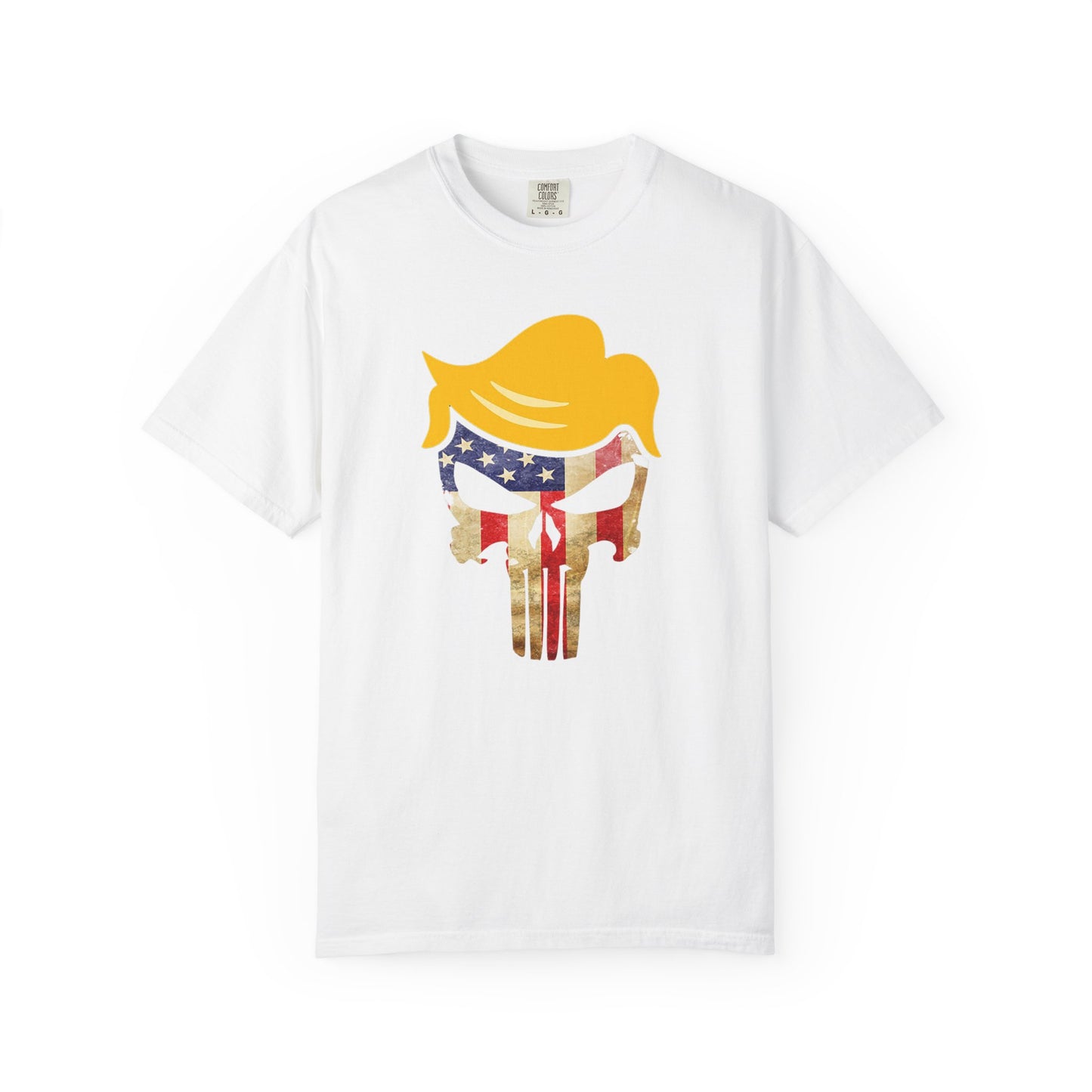 Trump The Patriot Flag Skull Design - Unisex Garment-Dyed T-Shirt