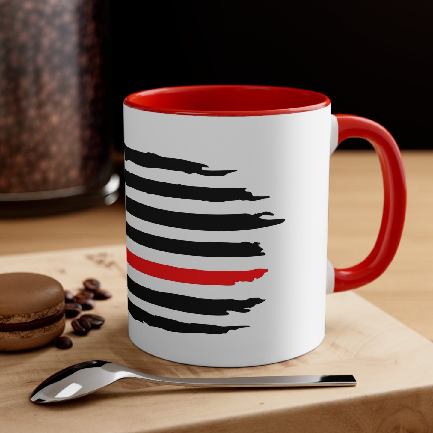 Thin Red Line Coffee Mug, 11oz
