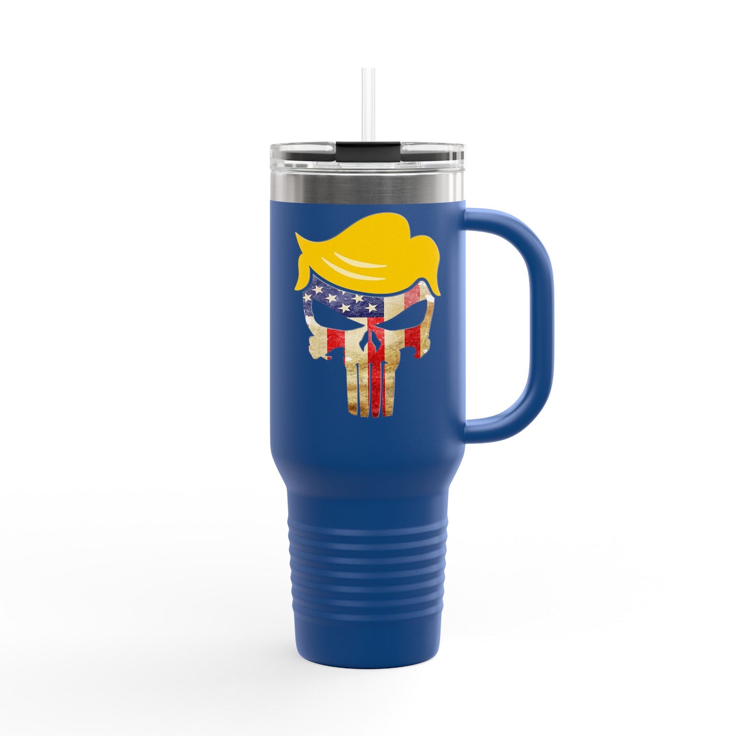 TRUMP-PATRIOT American Flag Skull Travel Mug - 40oz Trump Design