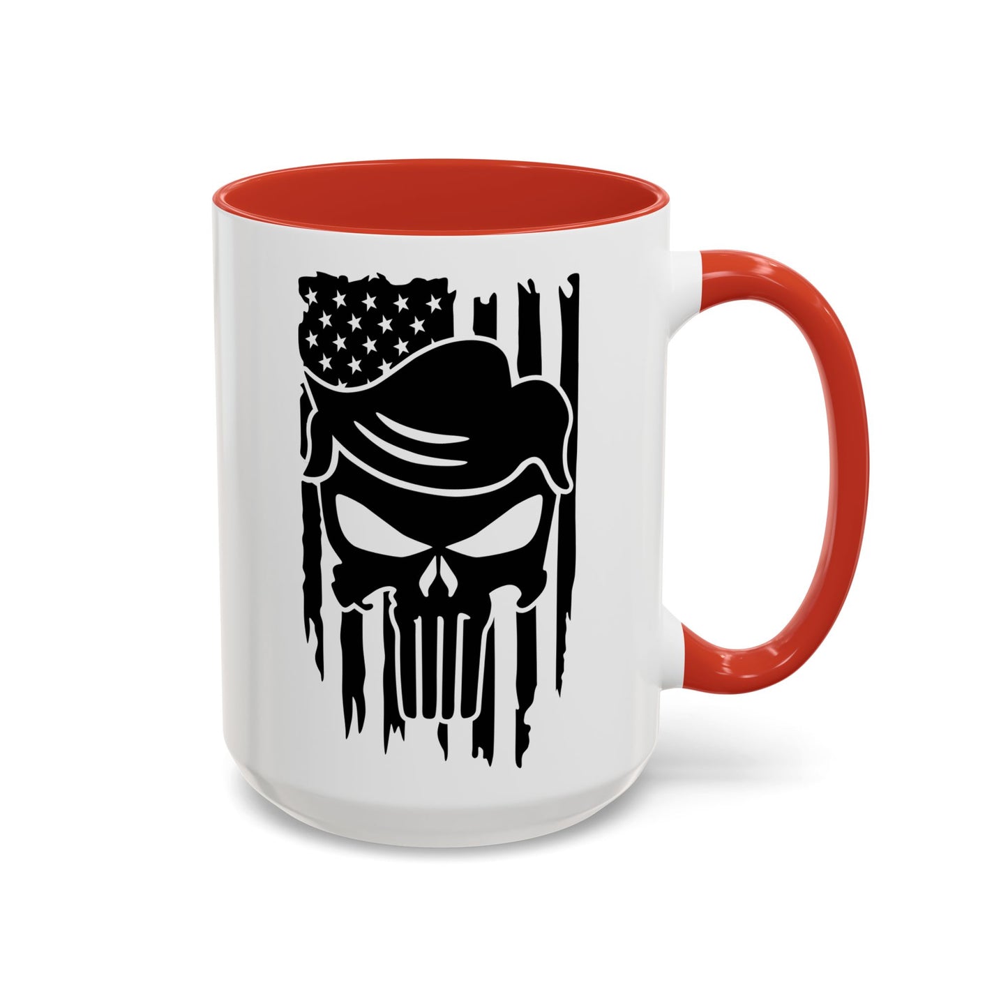 Patriotic Skull Coffee Mug - 11oz & 15oz Black-Handled Cups