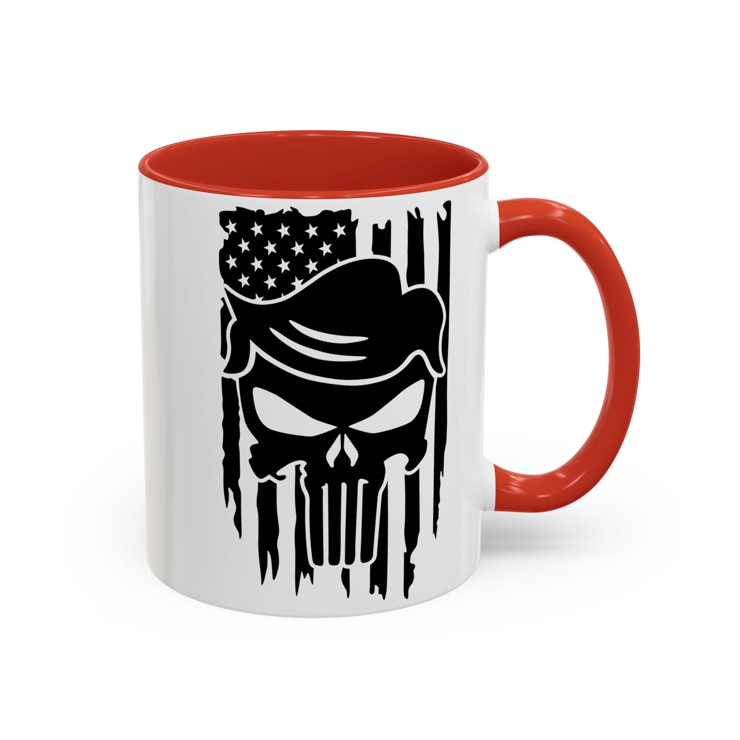 Patriotic Skull Coffee Mug - 11oz & 15oz Black-Handled Cups