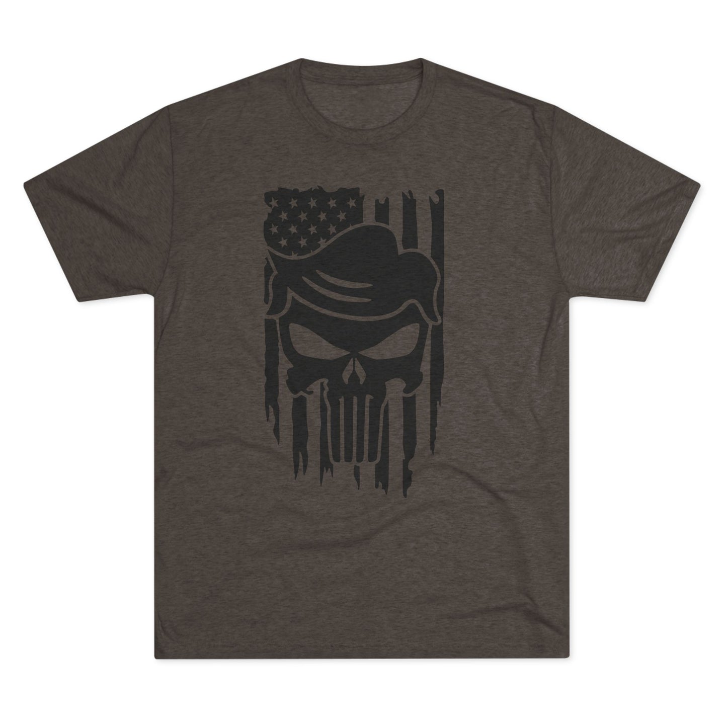 TRUMP-PATRIOT Skull & Flag Design - Unisex Tri-Blend Crew Tee