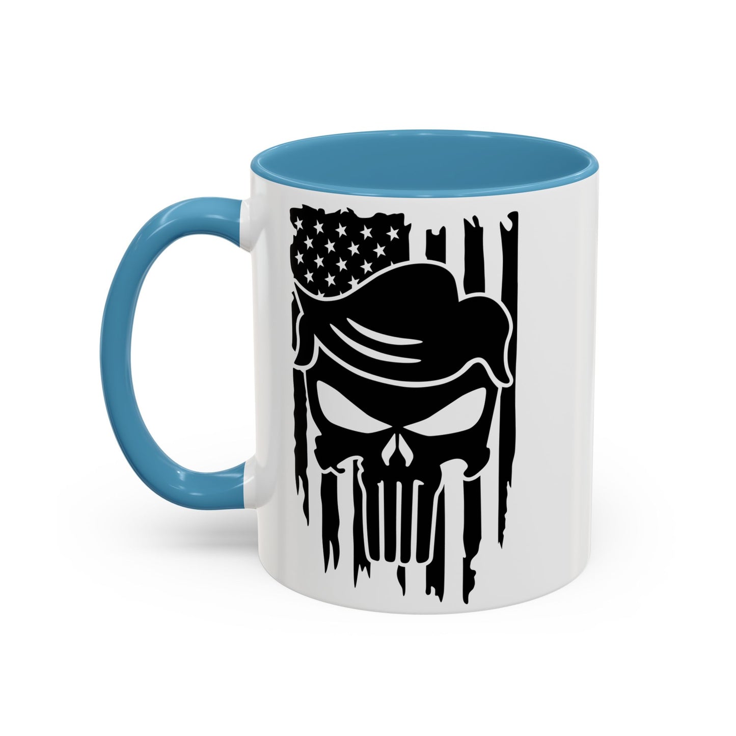 Patriotic Skull Coffee Mug - 11oz & 15oz Black-Handled Cups