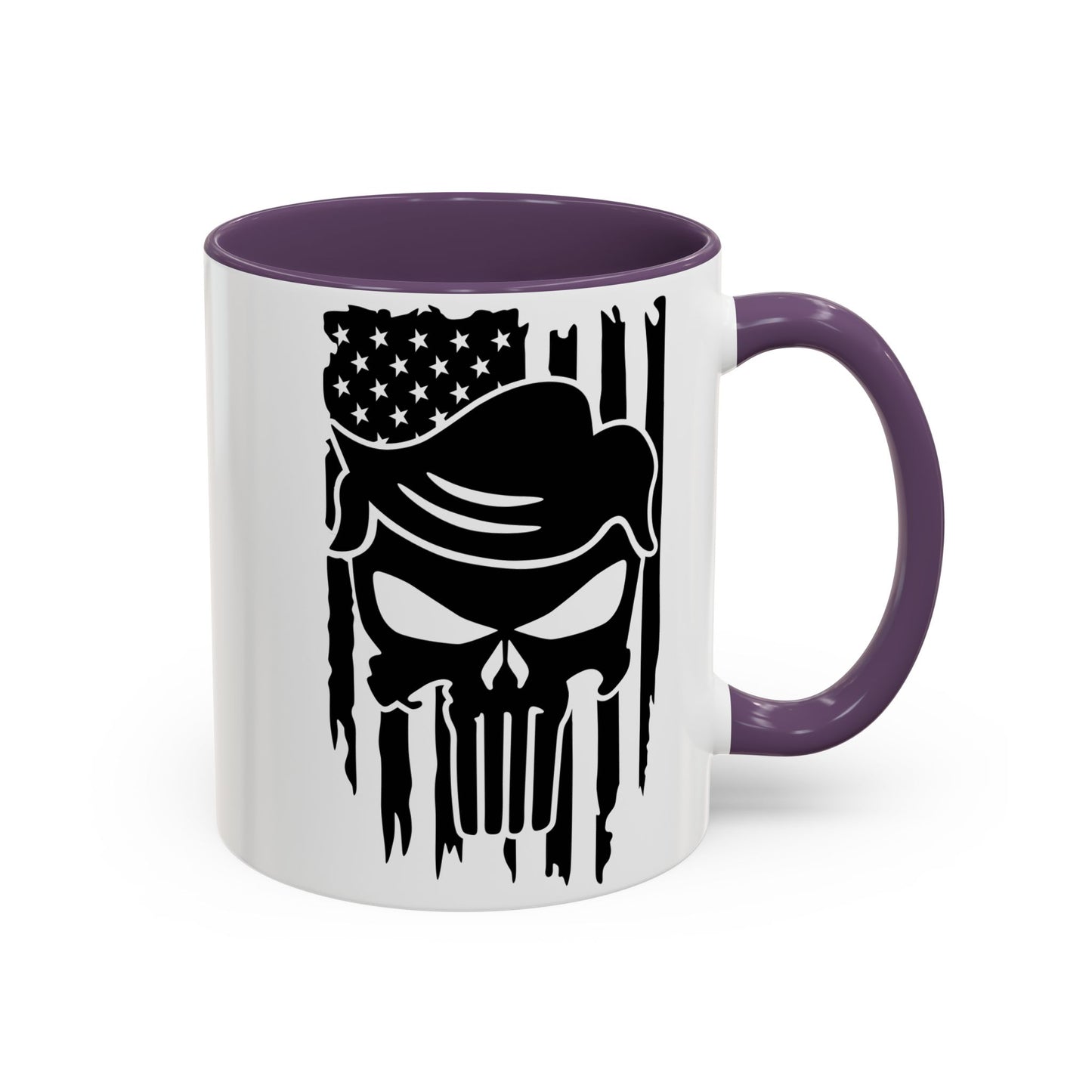 Patriotic Skull Coffee Mug - 11oz & 15oz Black-Handled Cups