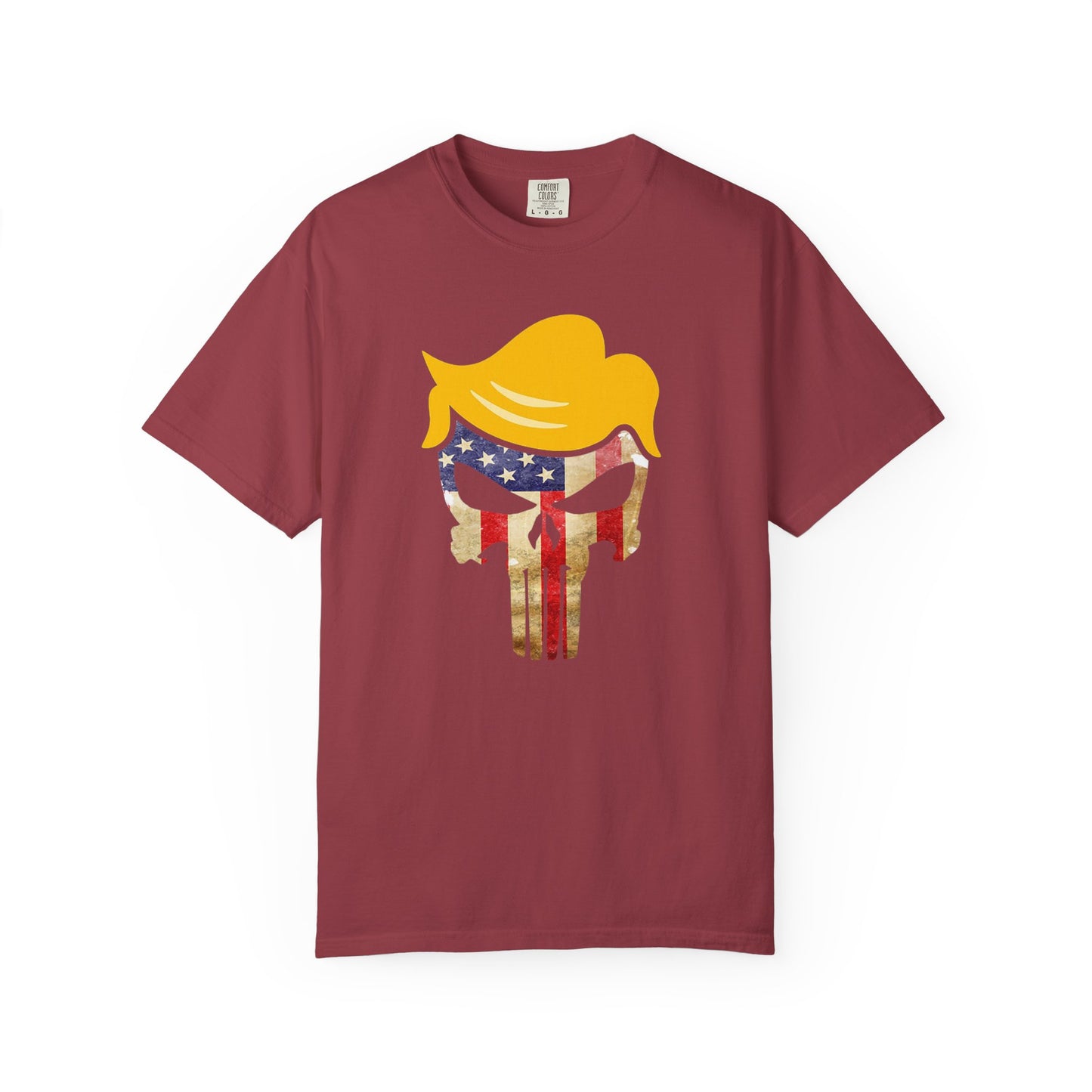 Trump The Patriot Flag Skull Design - Unisex Garment-Dyed T-Shirt