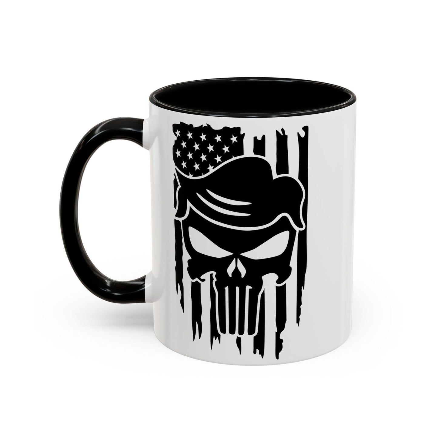 Patriotic Skull Coffee Mug - 11oz & 15oz Black-Handled Cups