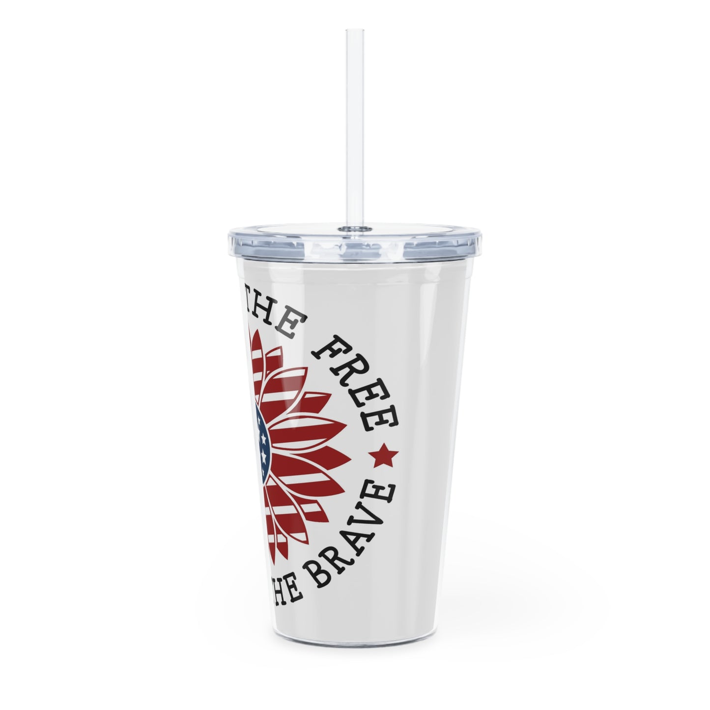 Land Of The Free - Plastic Tumbler with Straw