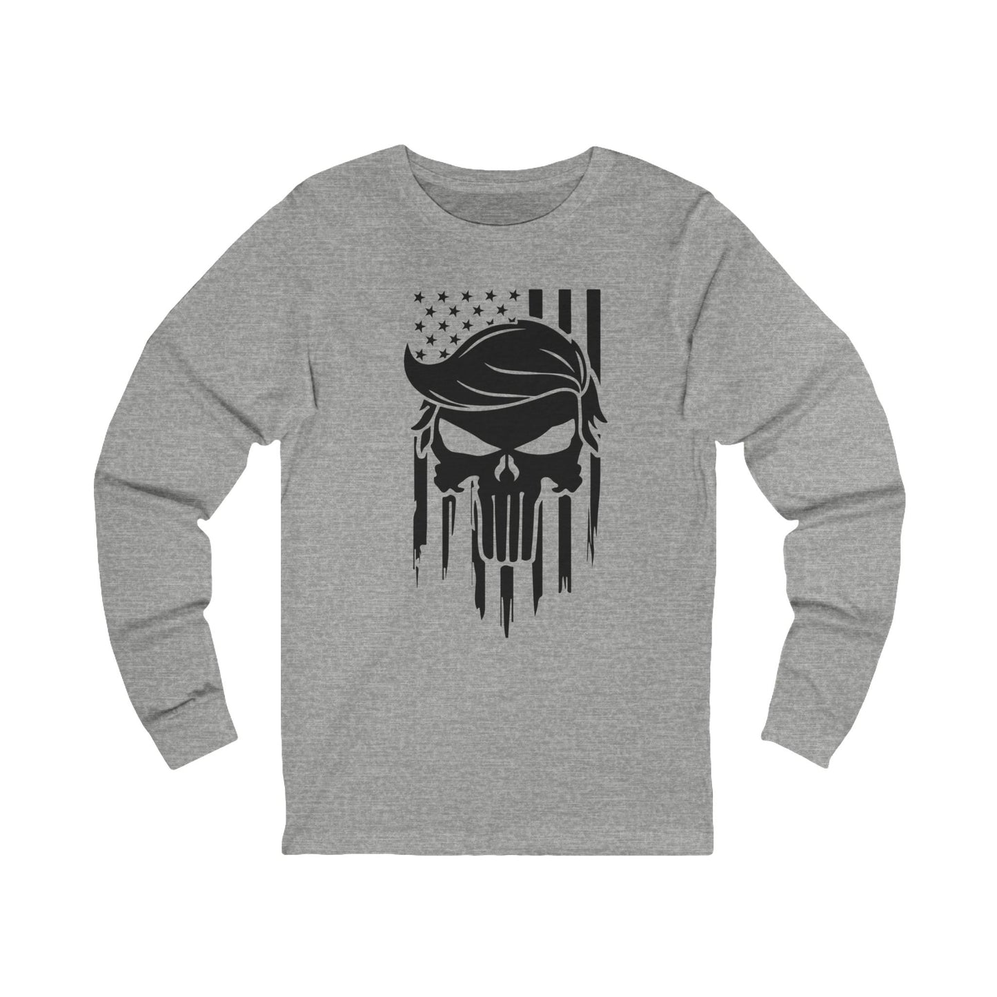 Trump The Patriot Skull Design - Patriotic Long Sleeve Unisex Jersey Tee