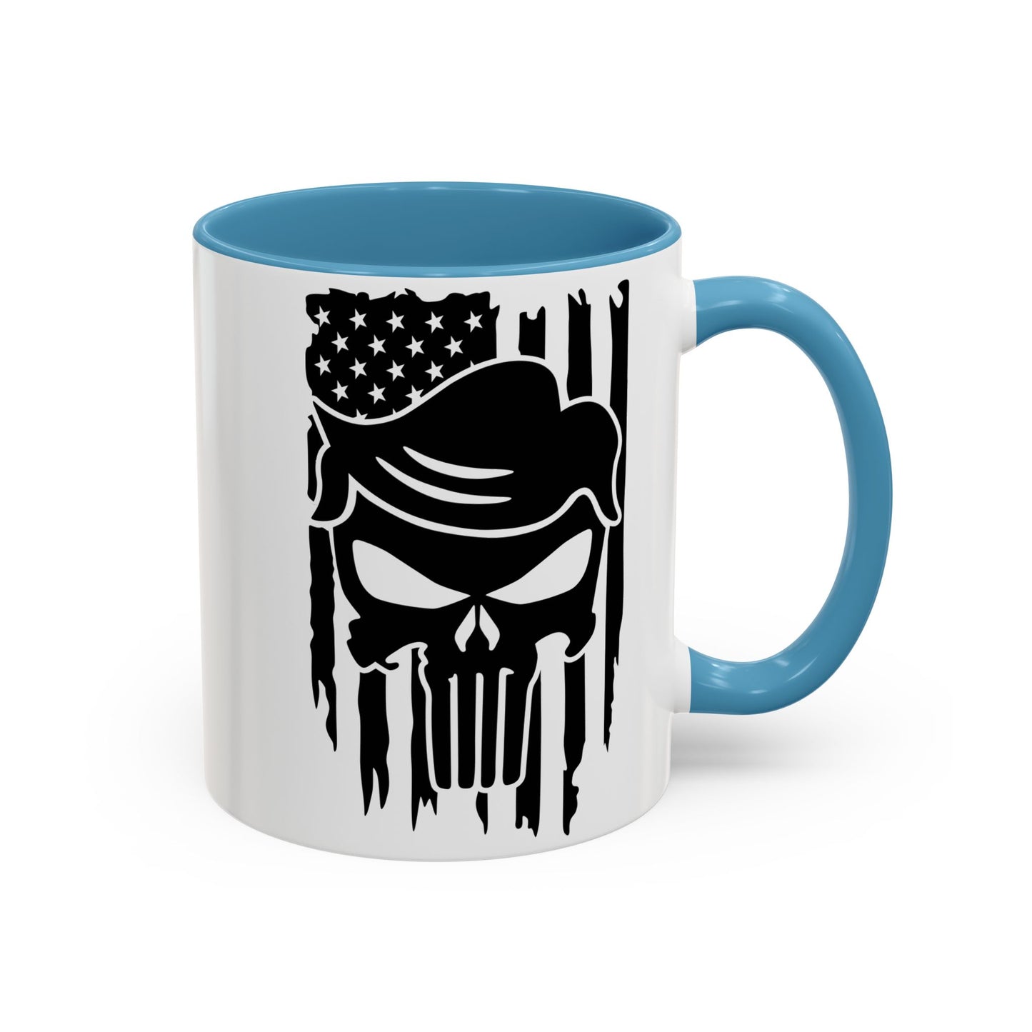 Patriotic Skull Coffee Mug - 11oz & 15oz Black-Handled Cups