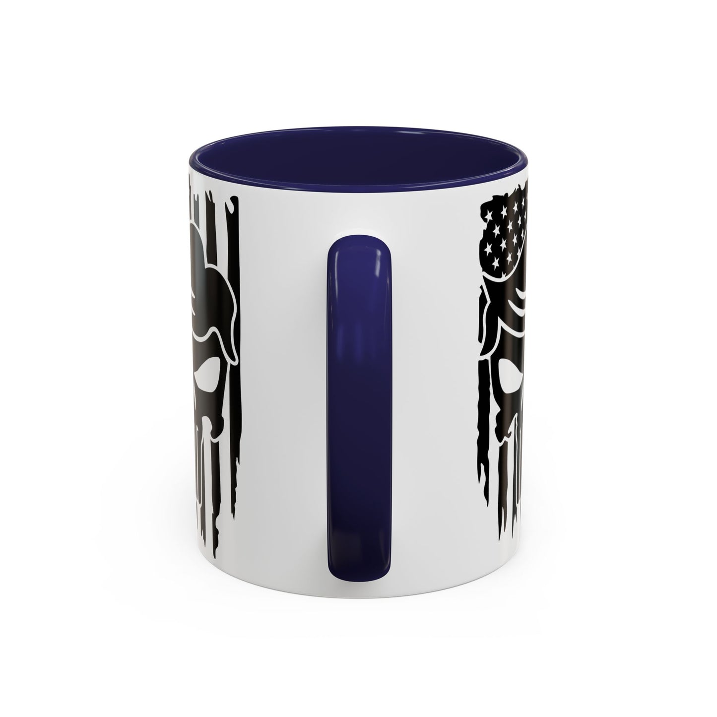 Patriotic Skull Coffee Mug - 11oz & 15oz Black-Handled Cups