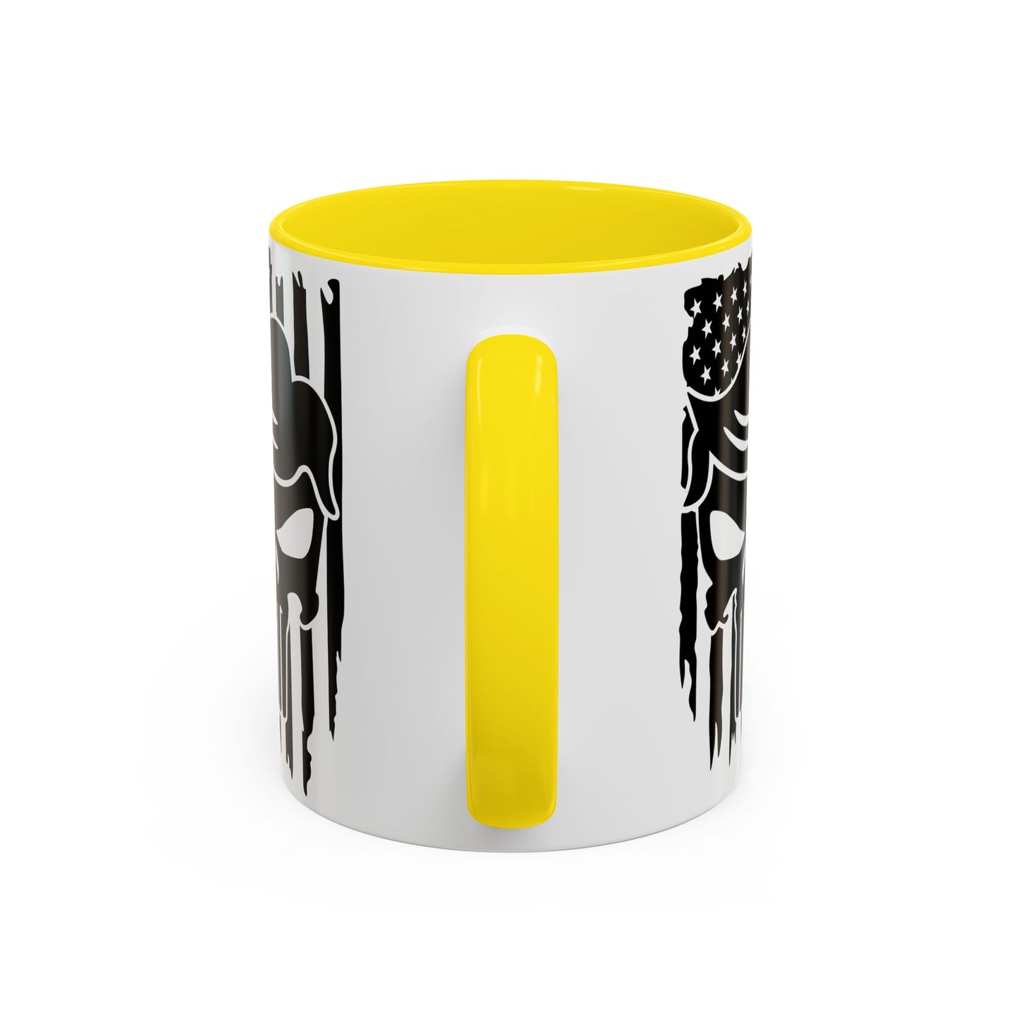Patriotic Skull Coffee Mug - 11oz & 15oz Black-Handled Cups