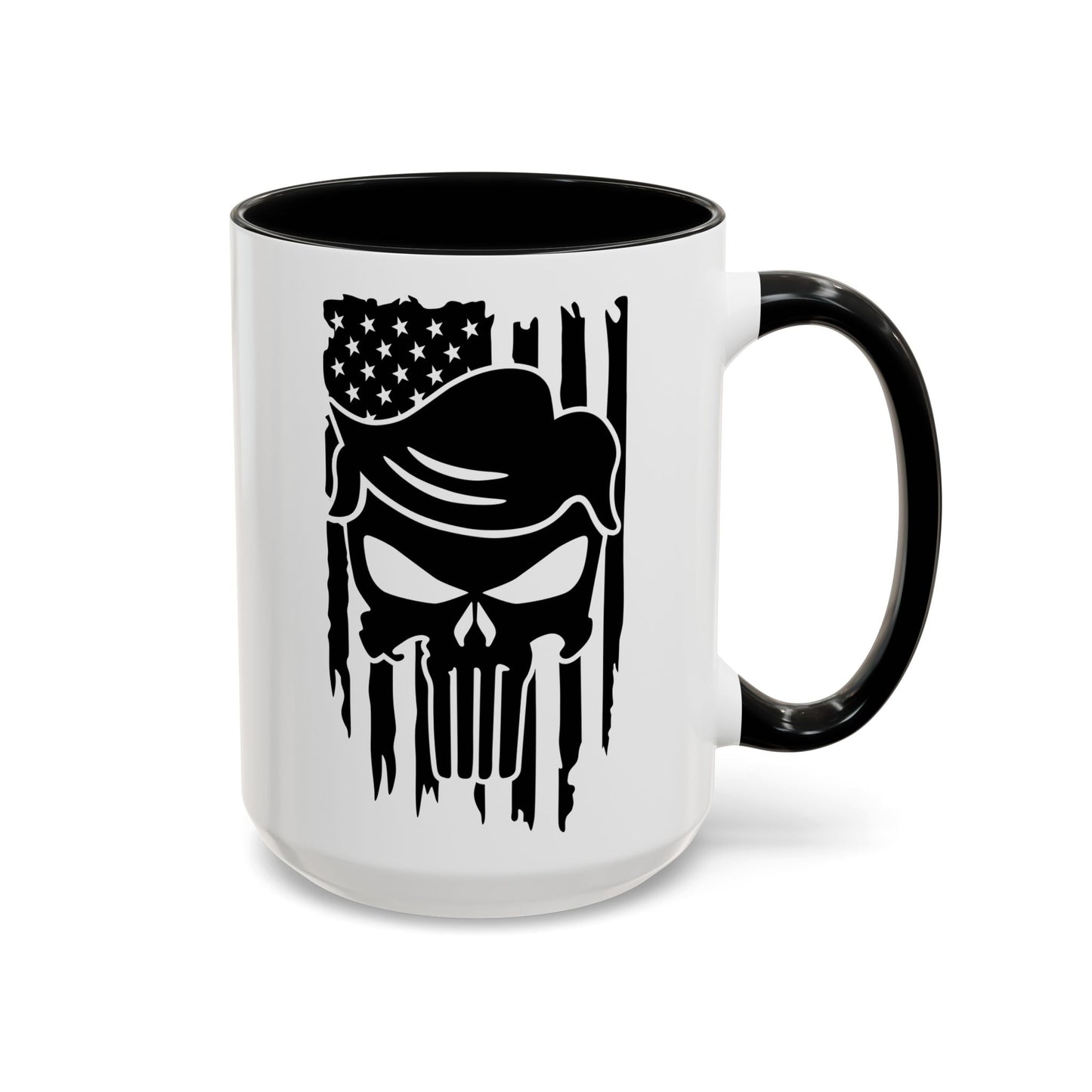 Patriotic Skull Coffee Mug - 11oz & 15oz Black-Handled Cups