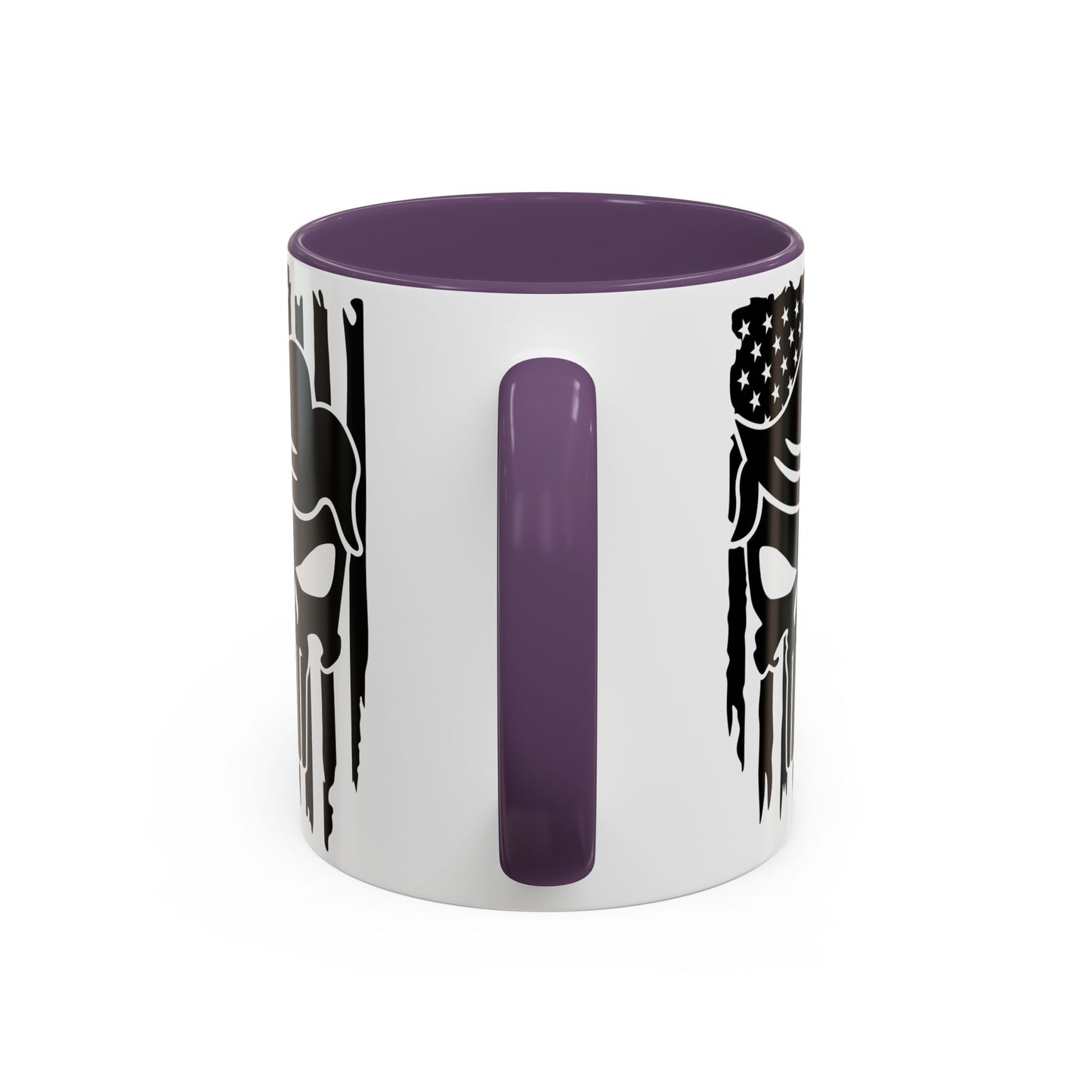 Patriotic Skull Coffee Mug - 11oz & 15oz Black-Handled Cups