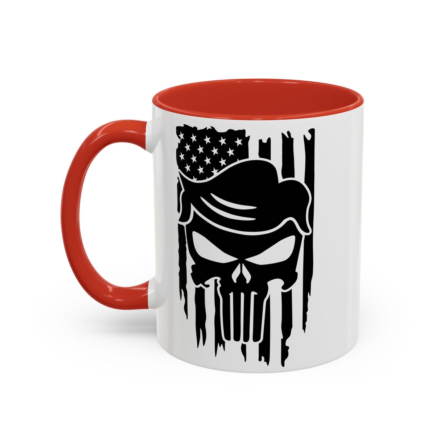Patriotic Skull Coffee Mug - 11oz & 15oz Black-Handled Cups