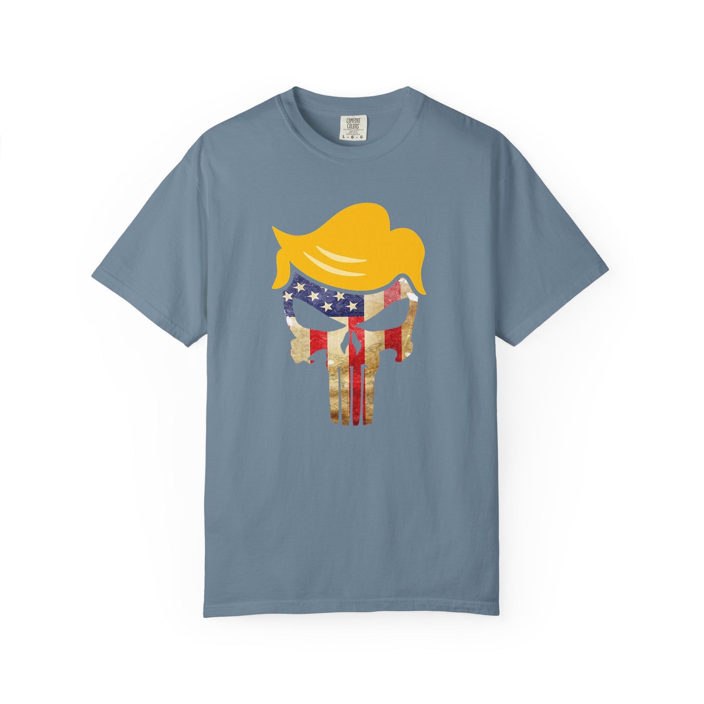 Trump The Patriot Flag Skull Design - Unisex Garment-Dyed T-Shirt