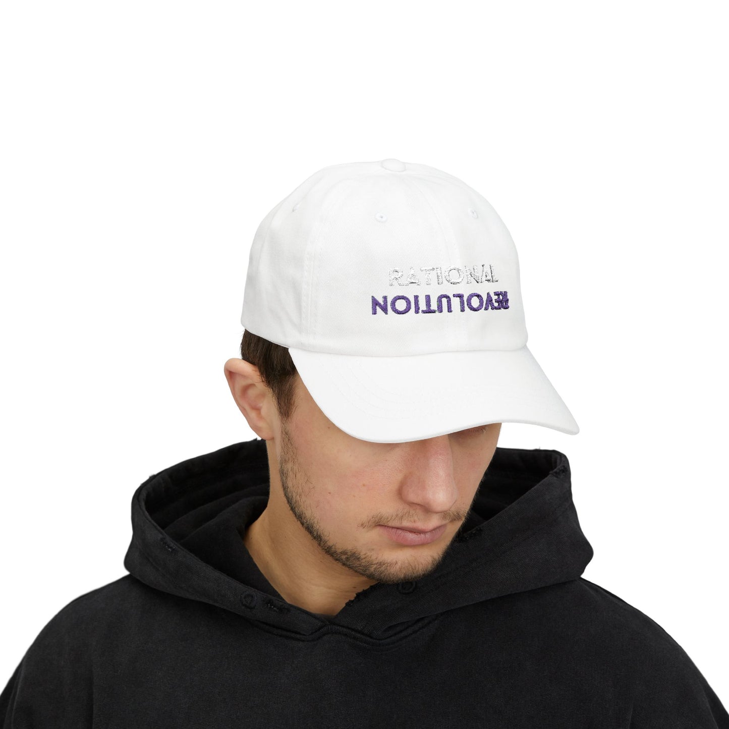 RATIONAL REVOLUTION (The Common Sense Evolution) CAP, Perfect Gift for Fathers, Casual Outfits, Everyday Wear, Adjustable White Hat