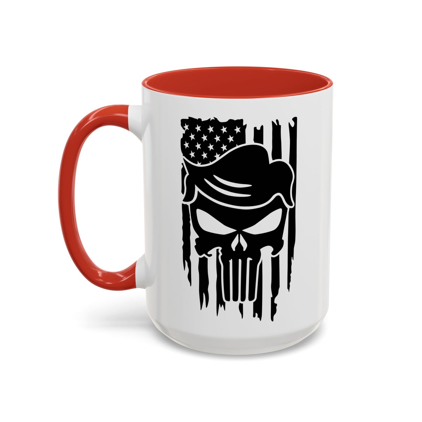 Patriotic Skull Coffee Mug - 11oz & 15oz Black-Handled Cups