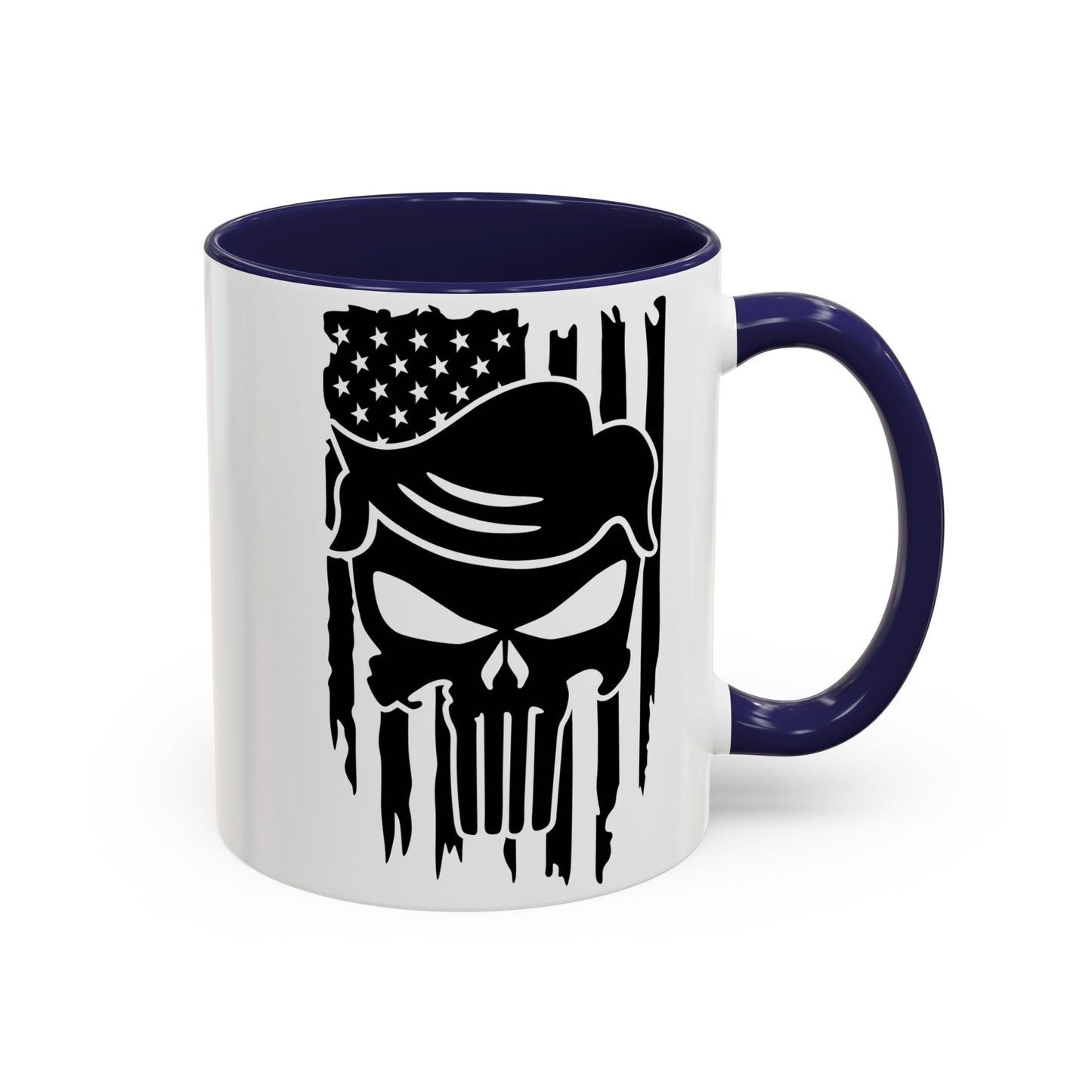 Patriotic Skull Coffee Mug - 11oz & 15oz Black-Handled Cups