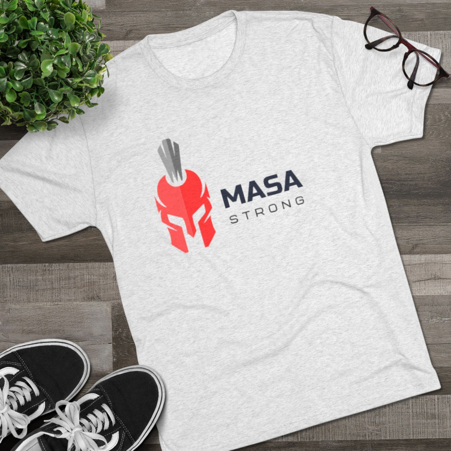 MASA STRONG - Tri-Blend Crew Tee, Fitness Apparel, Gym Shirt, Motivational T-Shirt, Casual Wear, Gift for Athletes