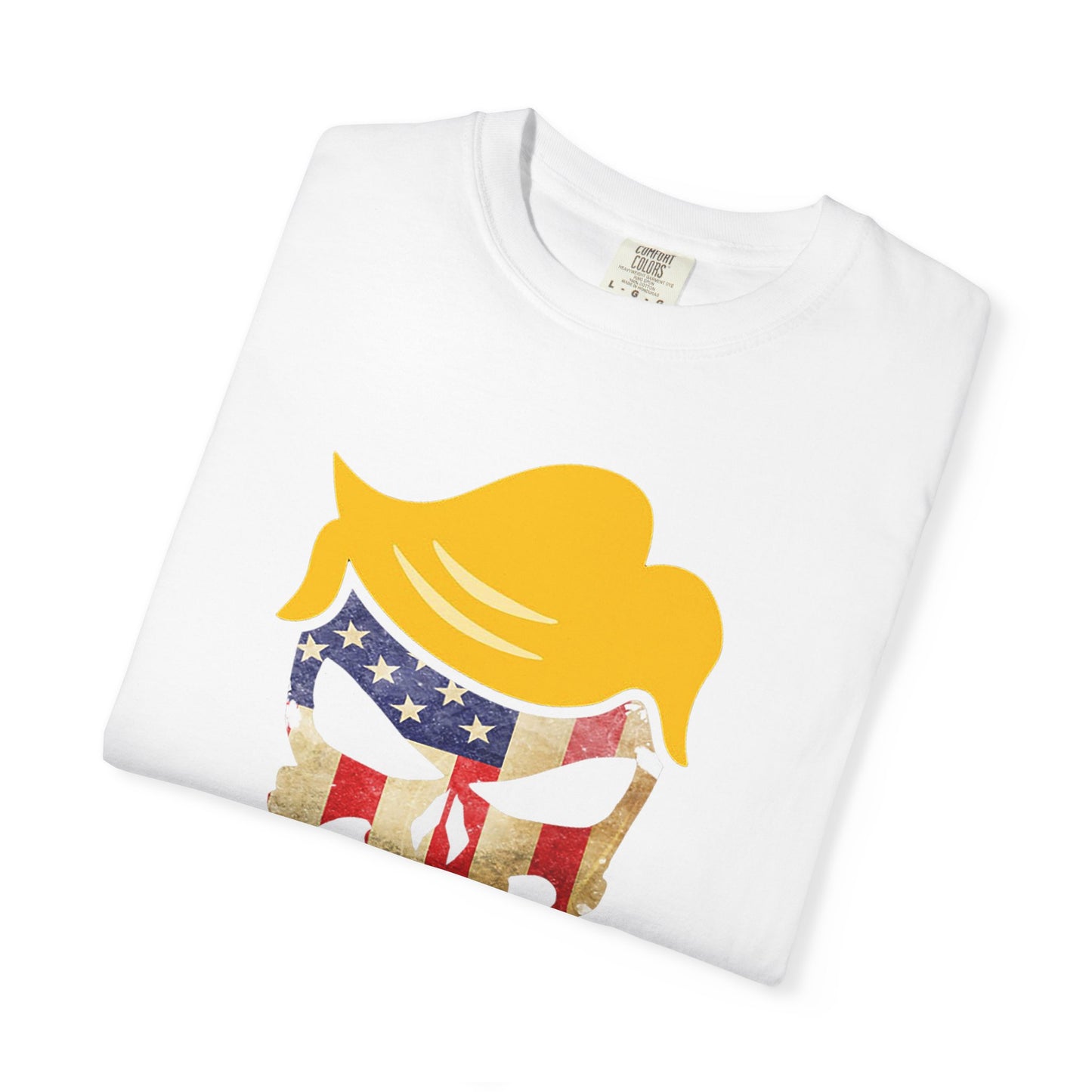 Trump The Patriot Flag Skull Design - Unisex Garment-Dyed T-Shirt
