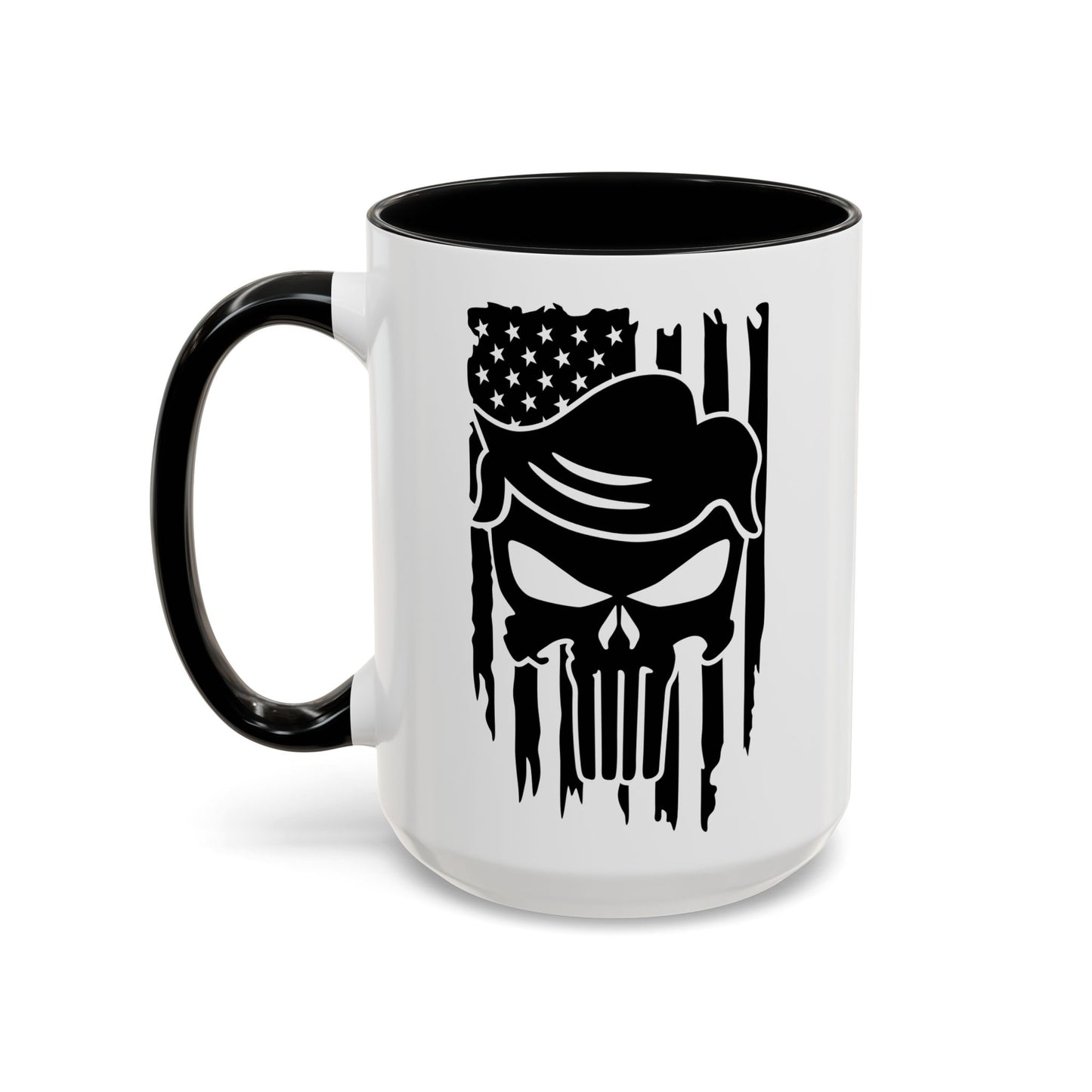 Patriotic Skull Coffee Mug - 11oz & 15oz Black-Handled Cups
