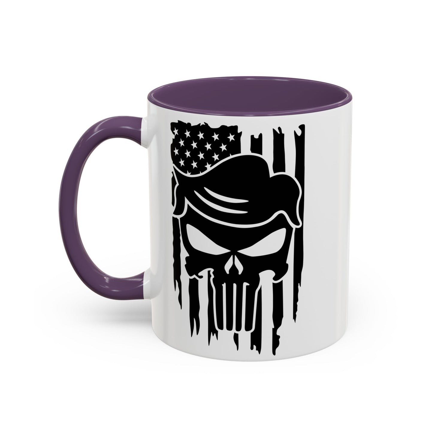 Patriotic Skull Coffee Mug - 11oz & 15oz Black-Handled Cups