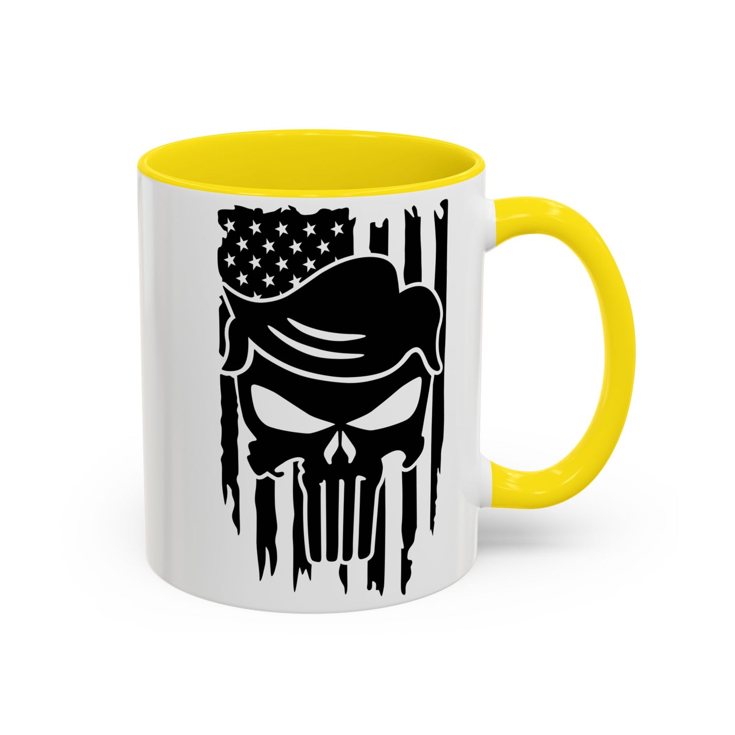 Patriotic Skull Coffee Mug - 11oz & 15oz Black-Handled Cups