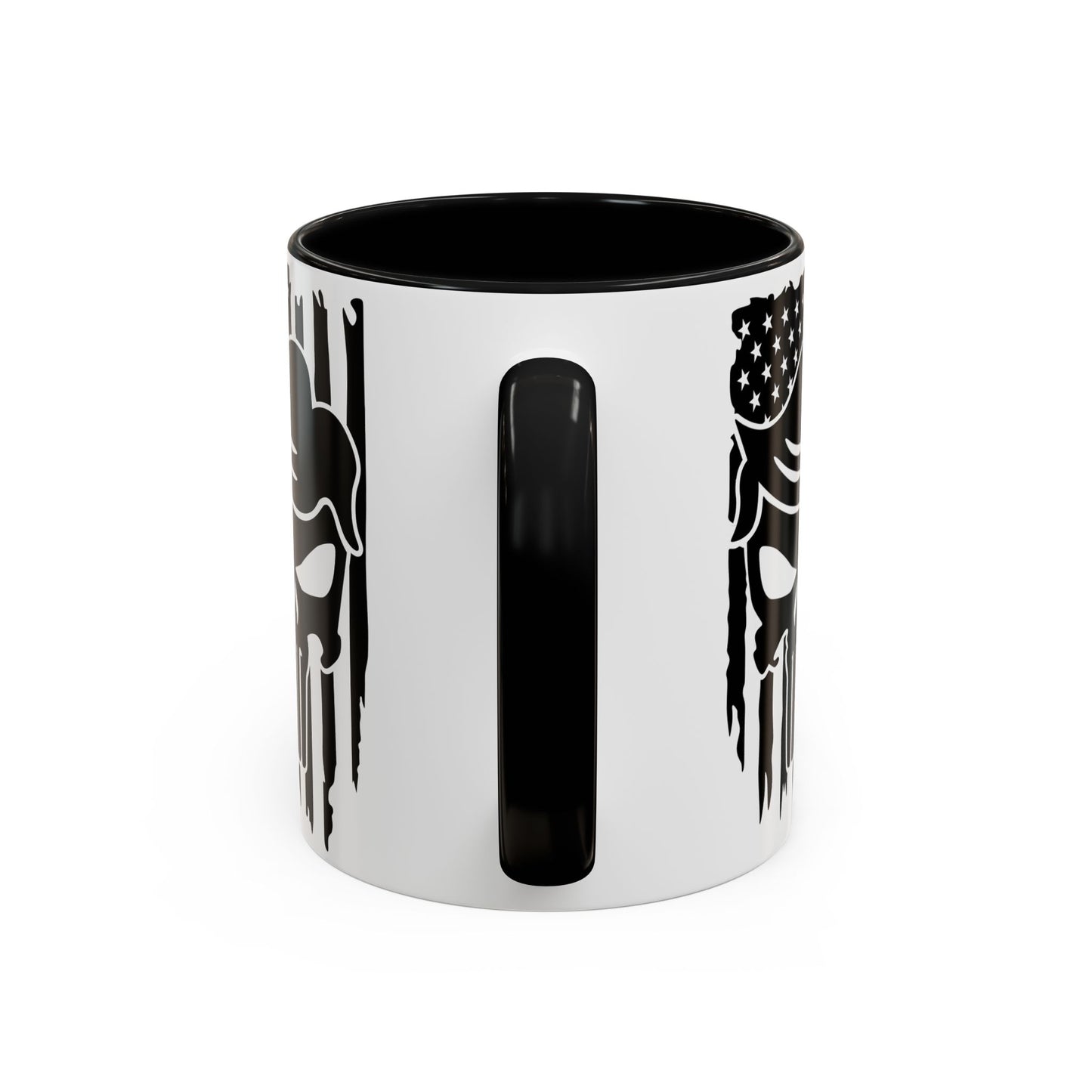 Patriotic Skull Coffee Mug - 11oz & 15oz Black-Handled Cups