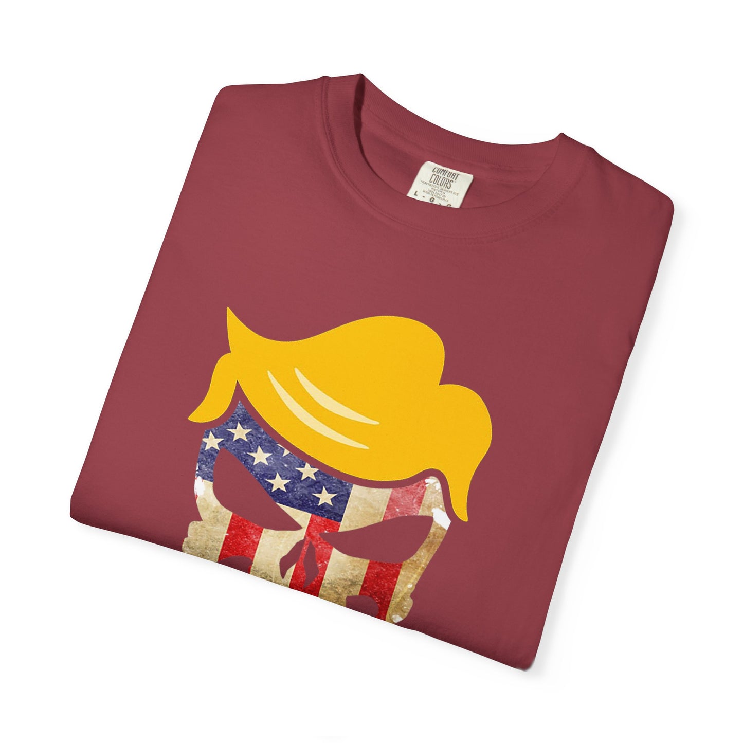 Trump The Patriot Flag Skull Design - Unisex Garment-Dyed T-Shirt