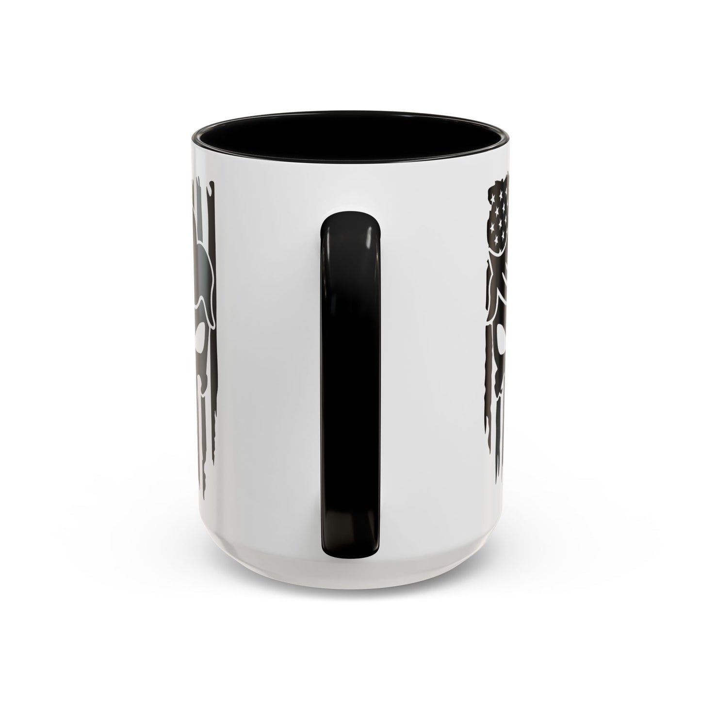 Patriotic Skull Coffee Mug - 11oz & 15oz Black-Handled Cups