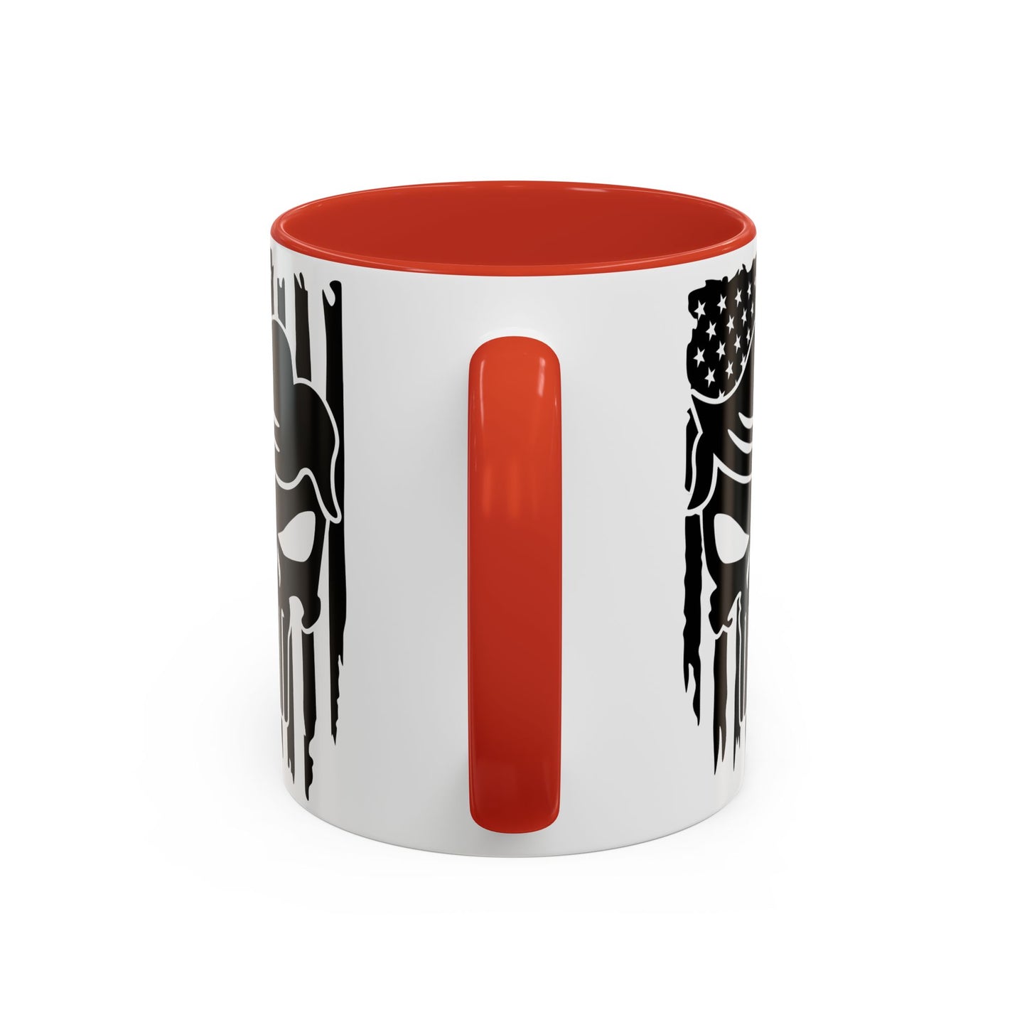 Patriotic Skull Coffee Mug - 11oz & 15oz Black-Handled Cups