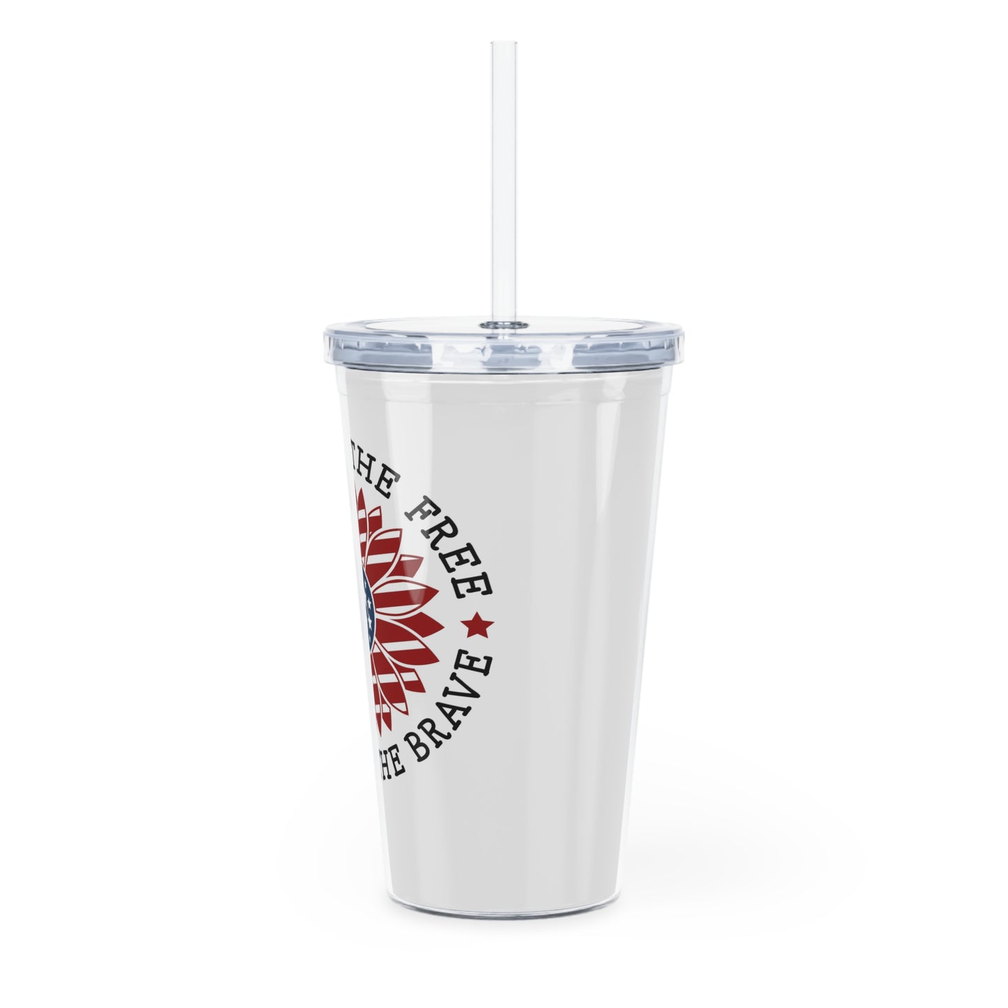 LAND OF THE FREE - Plastic Tumbler with Straw