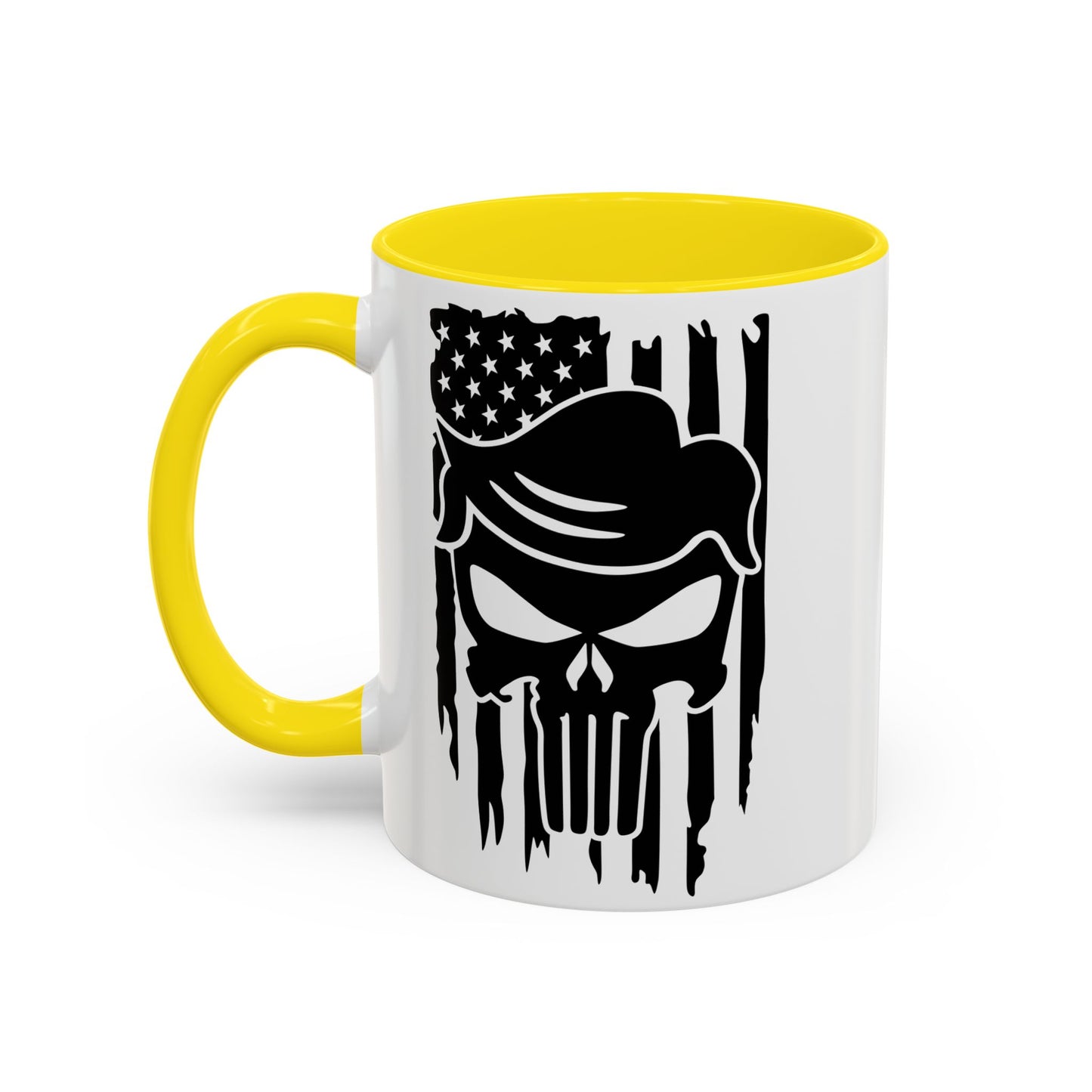 Patriotic Skull Coffee Mug - 11oz & 15oz Black-Handled Cups