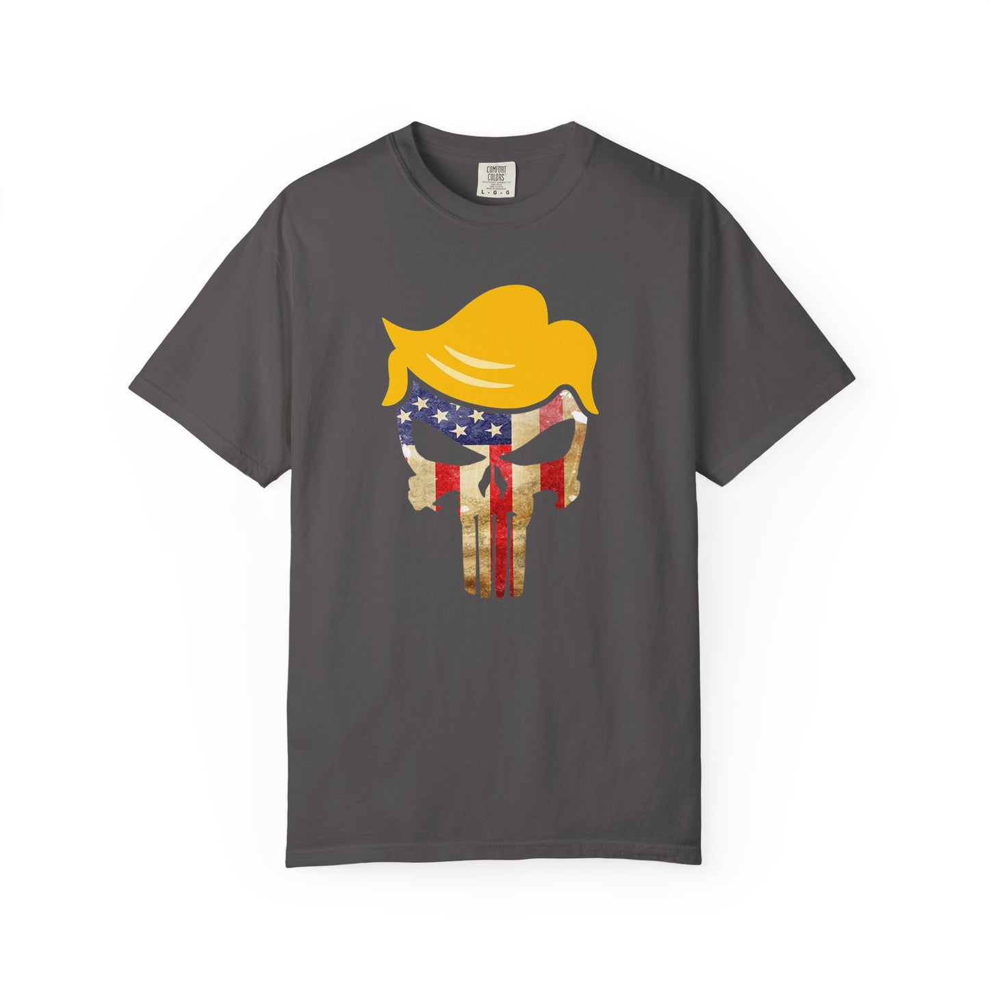 Trump The Patriot Flag Skull Design - Unisex Garment-Dyed T-Shirt