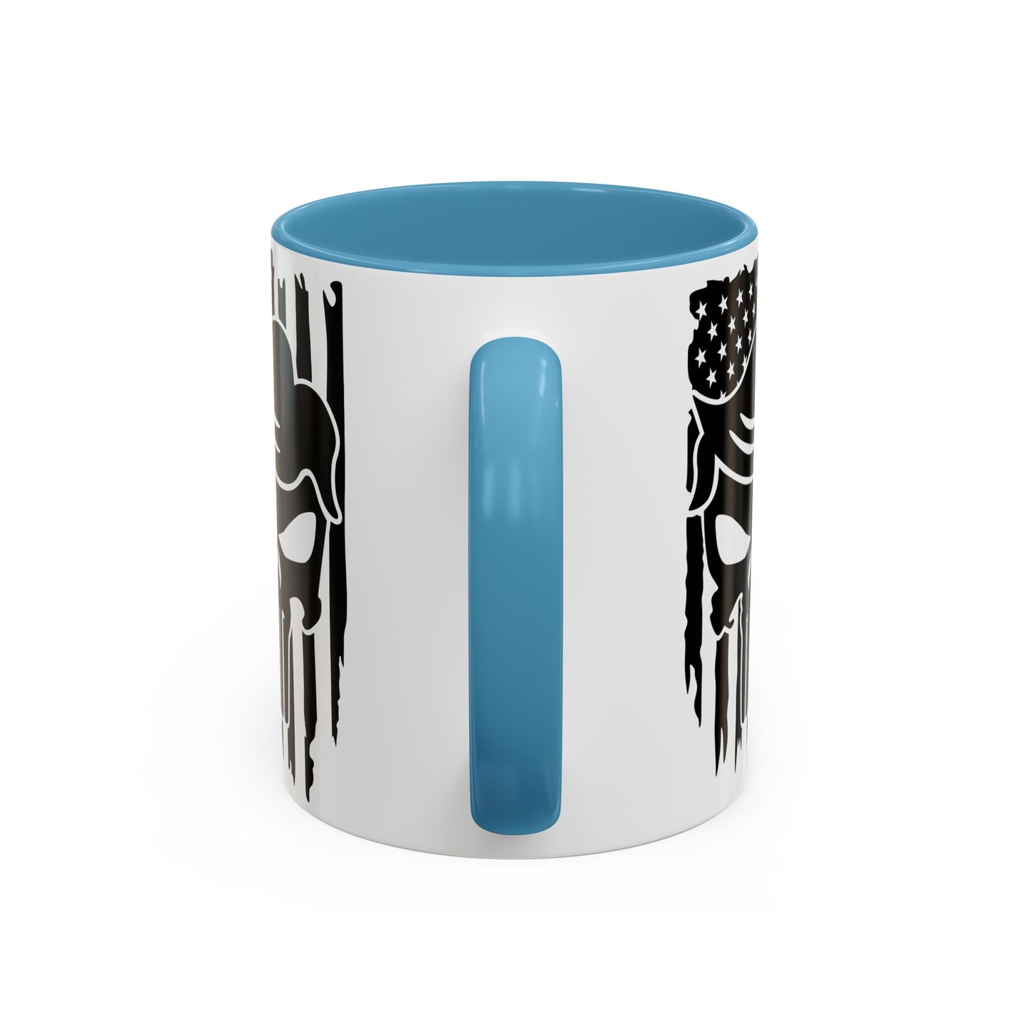 Patriotic Skull Coffee Mug - 11oz & 15oz Black-Handled Cups