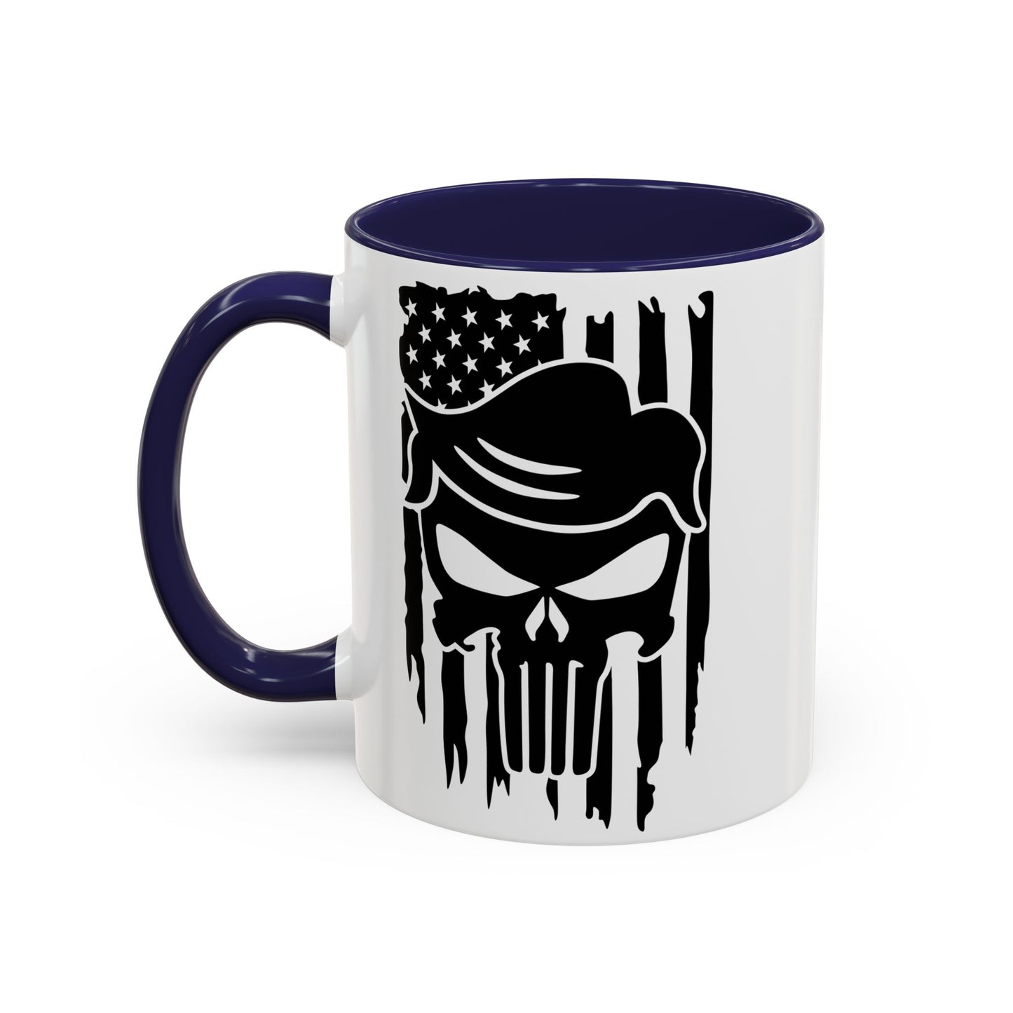 Patriotic Skull Coffee Mug - 11oz & 15oz Black-Handled Cups