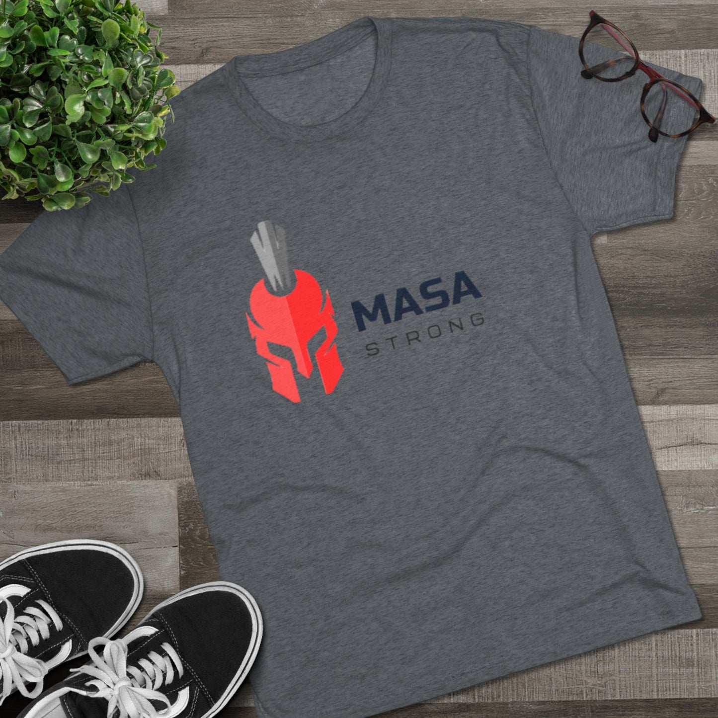 MASA STRONG - Tri-Blend Crew Tee, Fitness Apparel, Gym Shirt, Motivational T-Shirt, Casual Wear, Gift for Athletes
