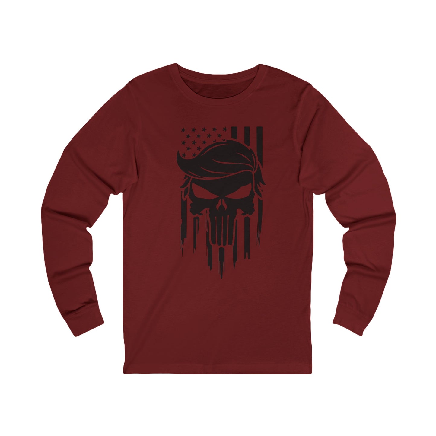 Trump The Patriot Skull Design - Patriotic Long Sleeve Unisex Jersey Tee