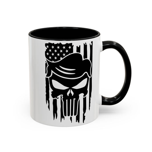 Patriotic Skull Coffee Mug - 11oz & 15oz Black-Handled Cups