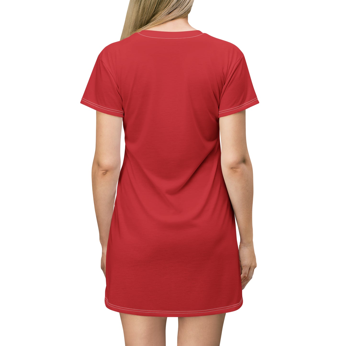 Patriotic Mrs. Claus T-Shirt Dress (AOP)