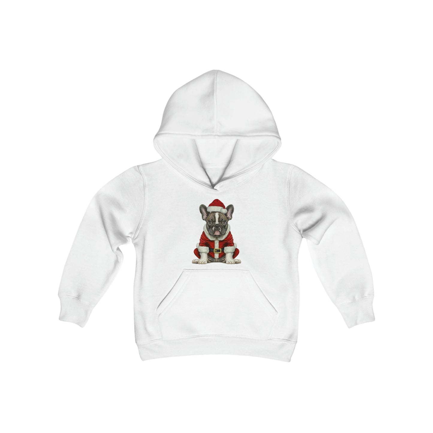 Christmas Pug Youth Heavy Blend Hooded Sweatshirt