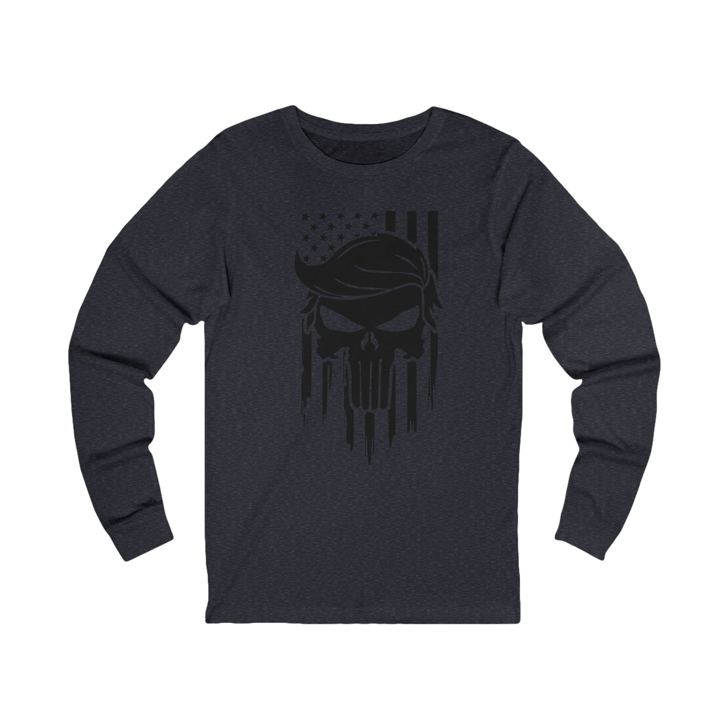 Trump The Patriot Skull Design - Patriotic Long Sleeve Unisex Jersey Tee